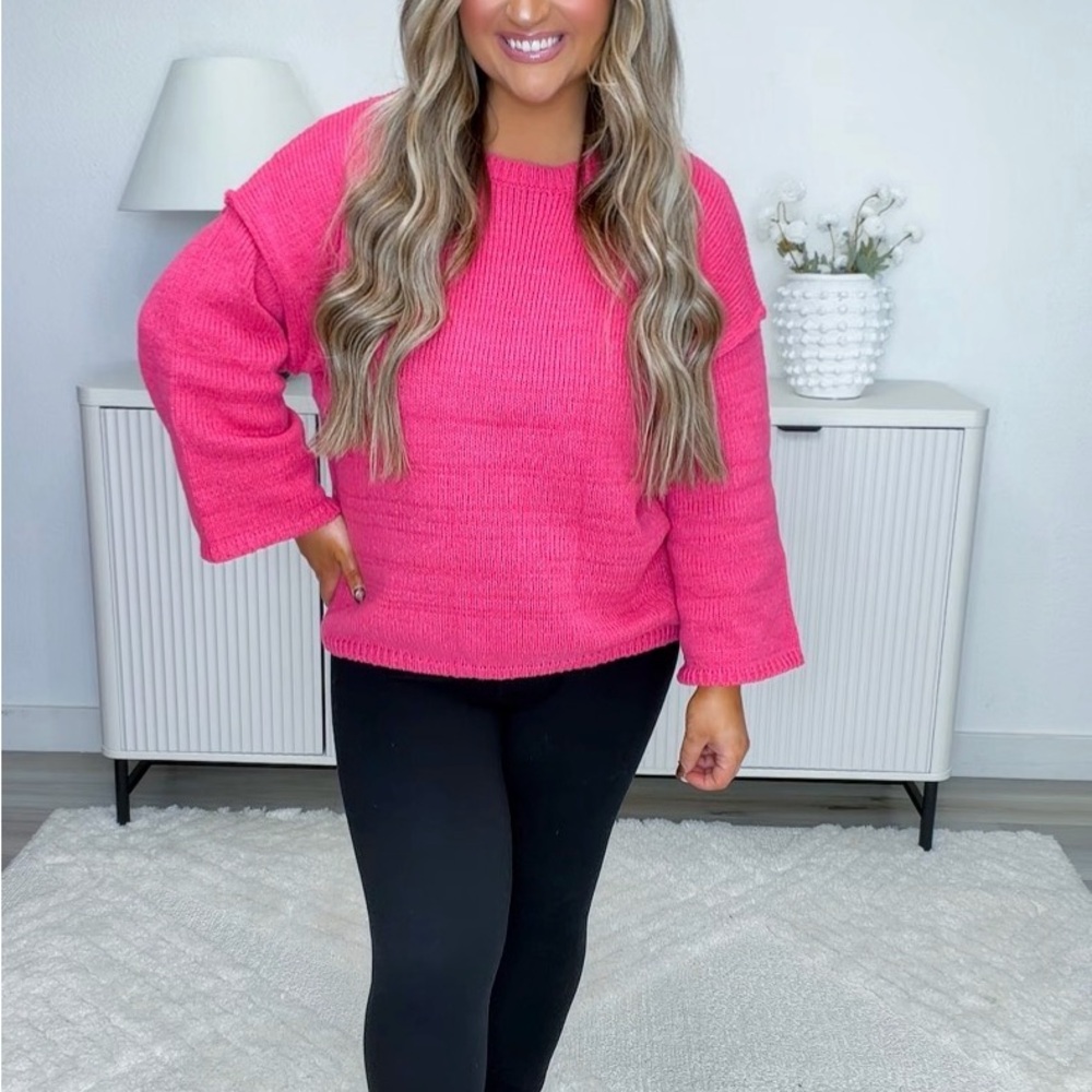 Bright Pink Knit Sweater